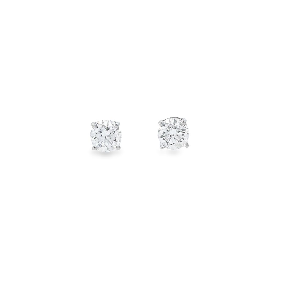 GIA 0.60ct F / SI2 Diamond Stud Earrings in 18ct White Gold