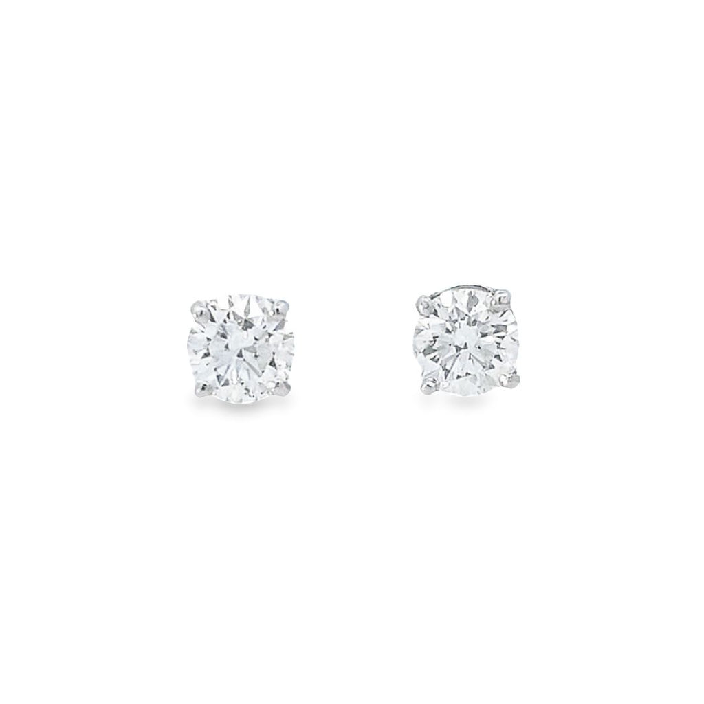 GIA 0.60ct F / SI2 Diamond Stud Earrings in 18ct White Gold