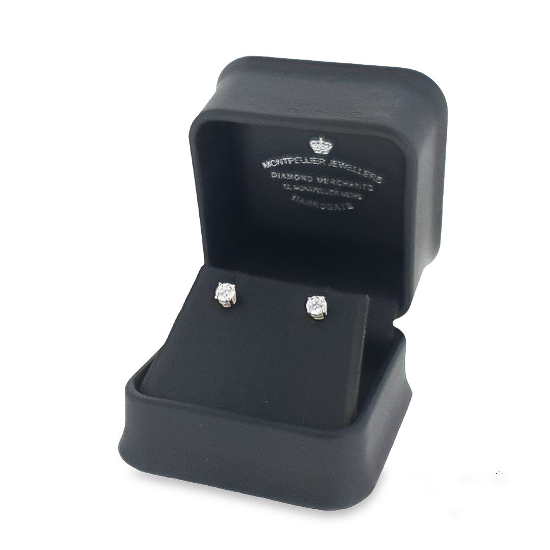 GIA 0.60ct F / SI2 Diamond Stud Earrings in 18ct White Gold
