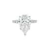 GIA 5.02ct L/SI1 Pear Cut Diamond Solitaire set in Platinum with Diamond Shoulders