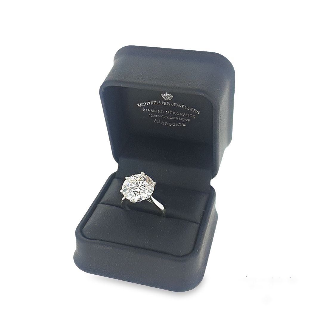 HRD 8.66ct K/SI Round Brilliant Cut Diamond Solitaire Set in Platinum - Montpellier Jewellers