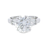 GIA 4.51ct J/SI1 Round Brilliant Cut Diamond Solitaire Ring with Tapered Baguette Shoulders Set in 18ct White Gold