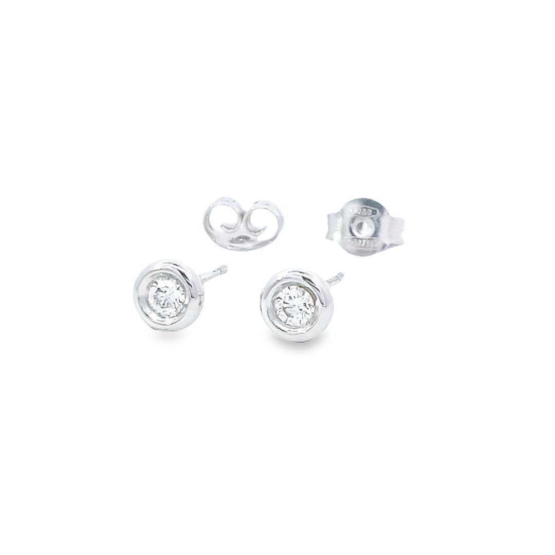 0.19ct G/VS1 Diamond Stud Earrings Set In 18ct White Gold