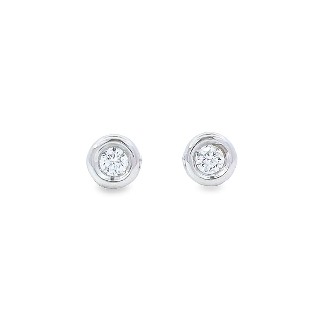 0.19ct G/VS1 Diamond Stud Earrings Set In 18ct White Gold