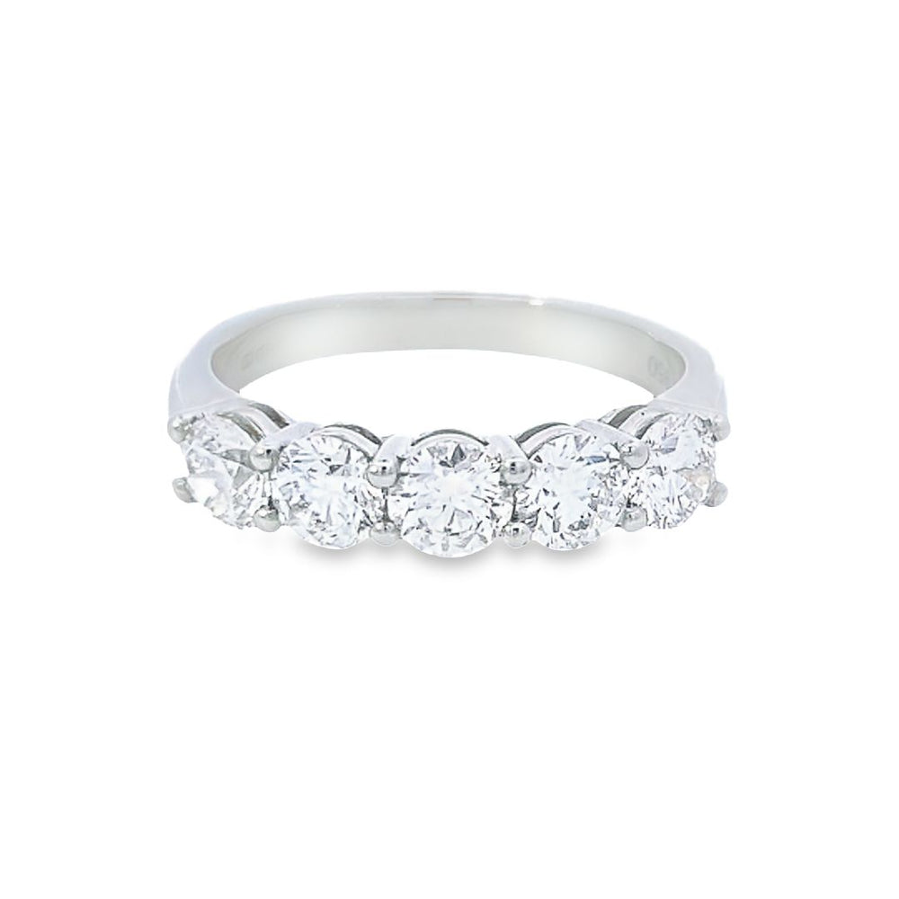 GIA E/SI 1.50ct 5 Stone Diamond Ring set in Platinum