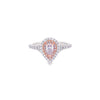 GIA 0.29ct Fancy Purplish Pink Pear Cut Diamond Halo Ring Set in 18ct White Gold