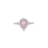 GIA 0.29ct Fancy Purplish Pink Pear Cut Diamond Halo Ring Set in 18ct White Gold
