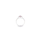 GIA 0.29ct Fancy Purplish Pink Pear Cut Diamond Halo Ring Set in 18ct White Gold