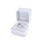 GIA 0.29ct Fancy Purplish Pink Pear Cut Diamond Halo Ring Set in 18ct White Gold
