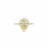 GIA 1.01ct Fancy Brownish Greenish Yellow Pear Cut Diamond Halo Ring Set in 18ct Yellow Gold