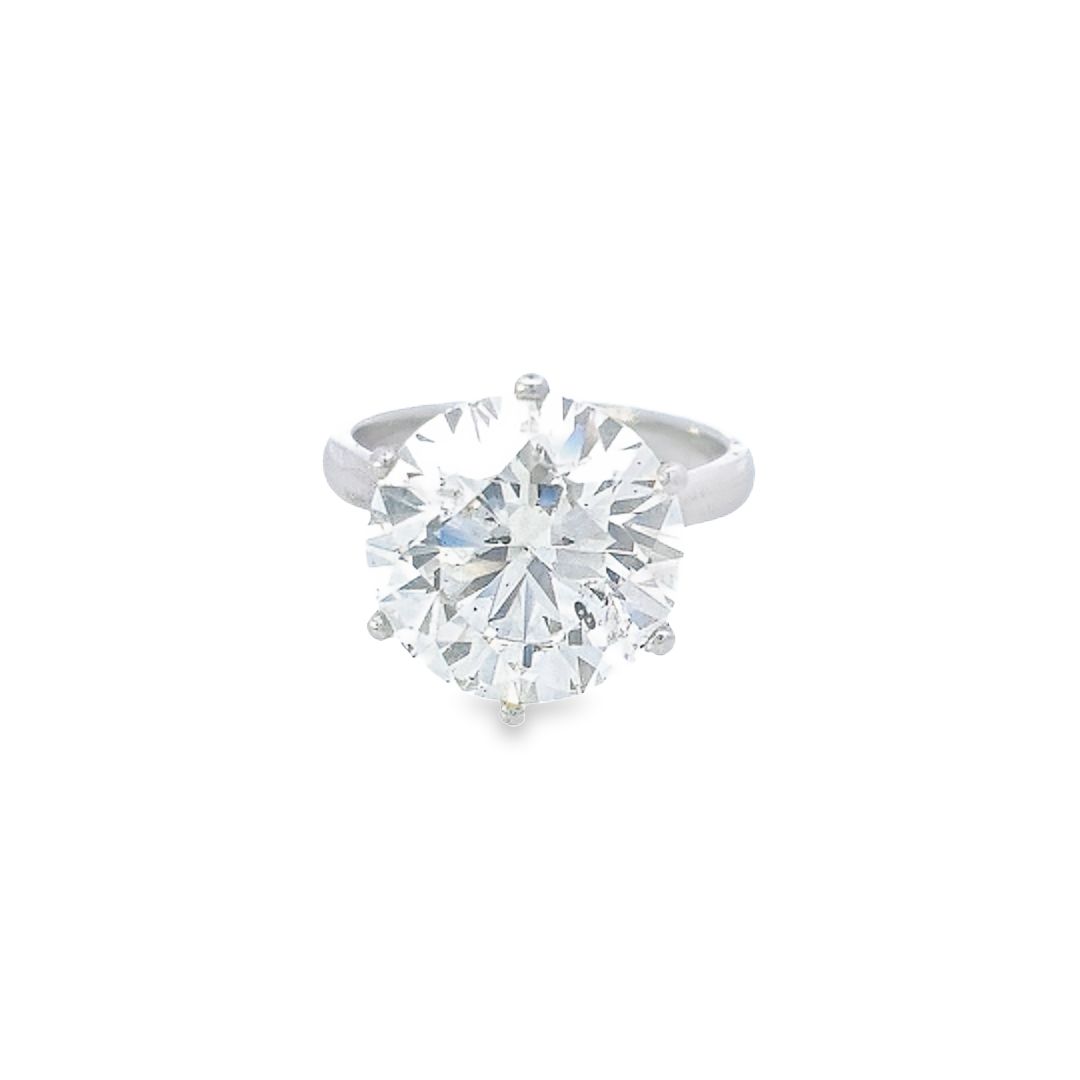 HRD 8.66ct K/SI Round Brilliant Cut Diamond Solitaire Set in Platinum
