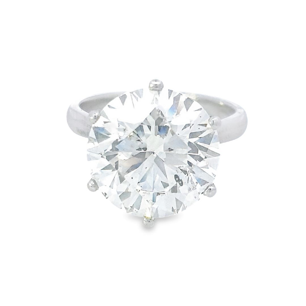 HRD 8.66ct K/SI Round Brilliant Cut Diamond Solitaire Set in Platinum