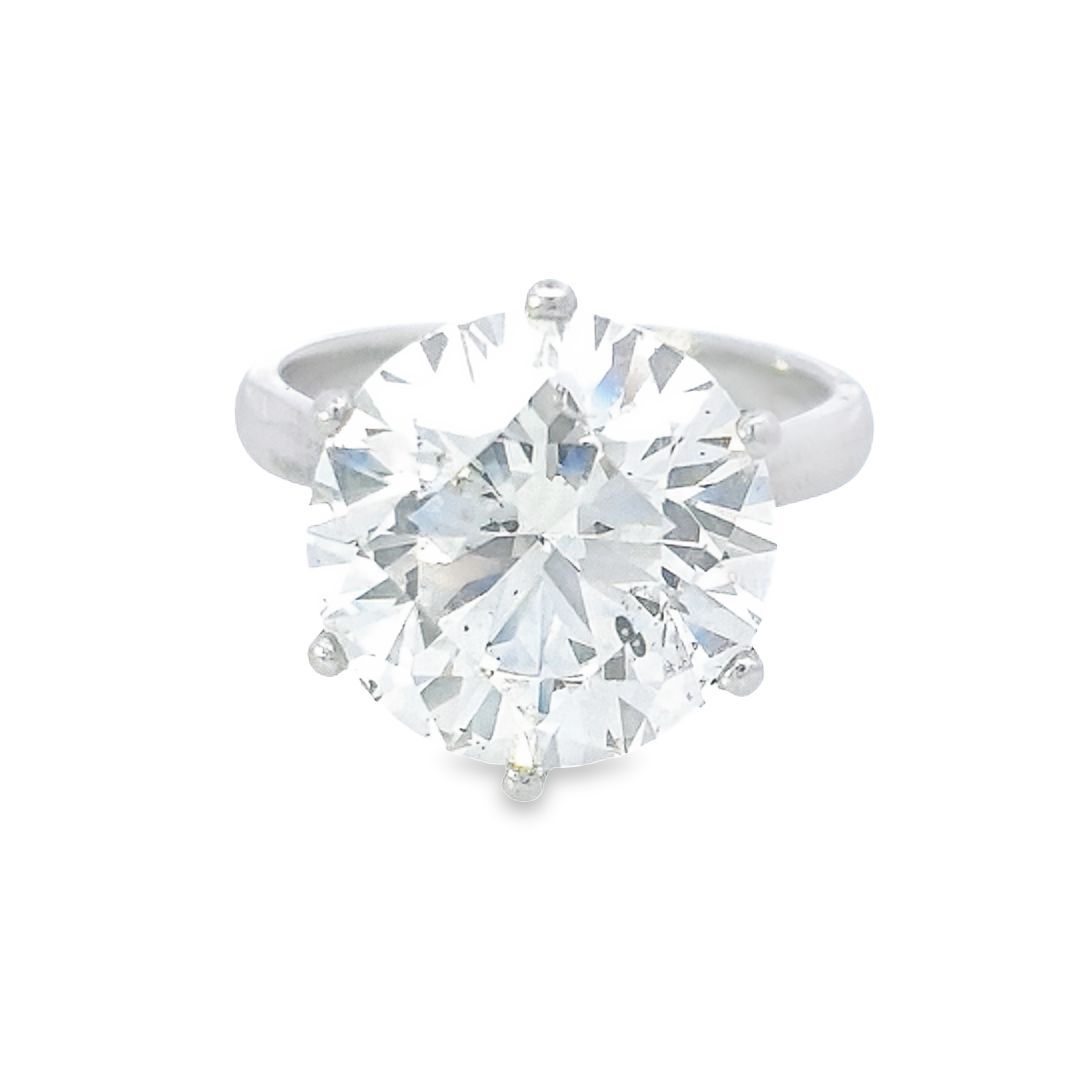 HRD 8.66ct K/SI Round Brilliant Cut Diamond Solitaire Set in Platinum