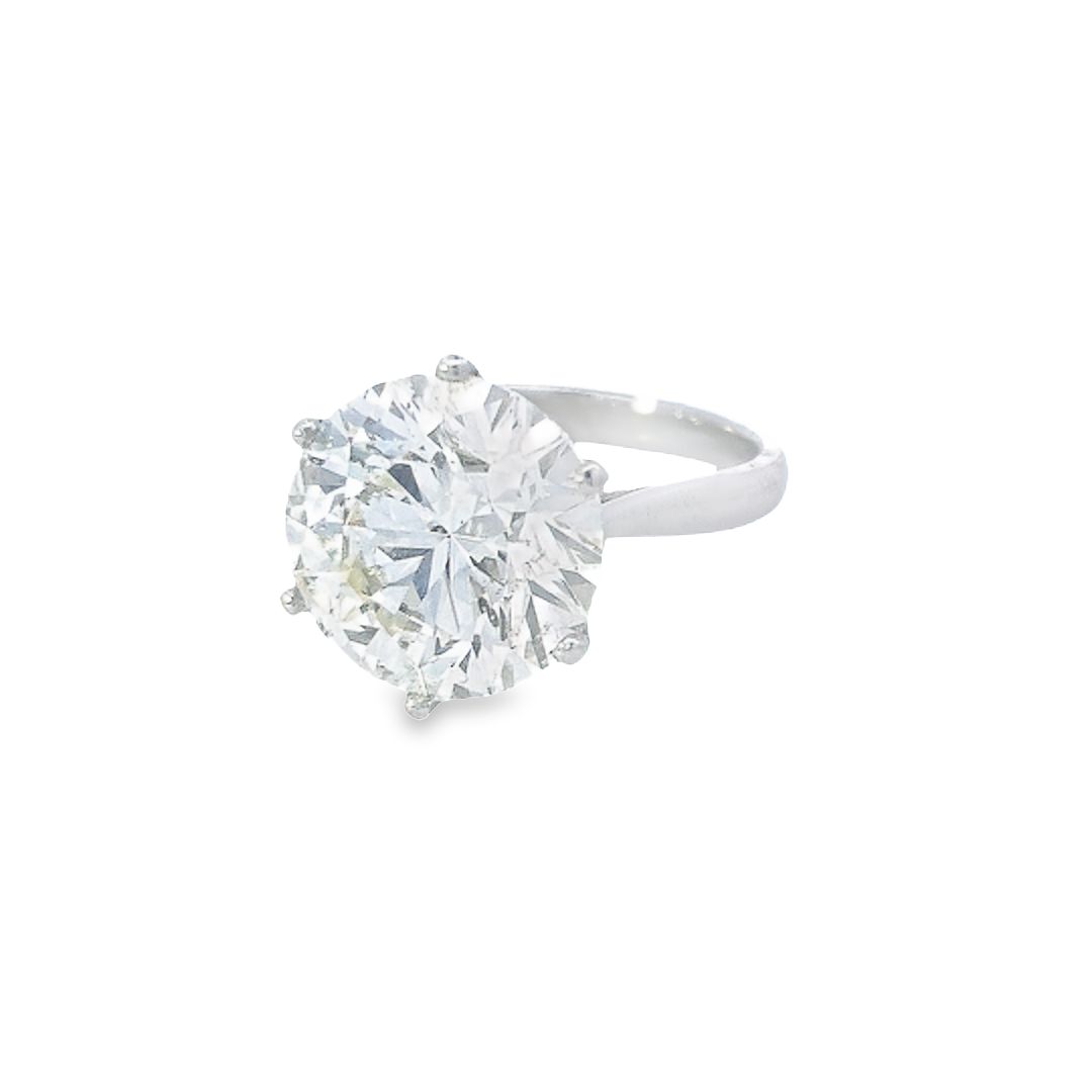 HRD 8.66ct K/SI Round Brilliant Cut Diamond Solitaire Set in Platinum - Montpellier Jewellers