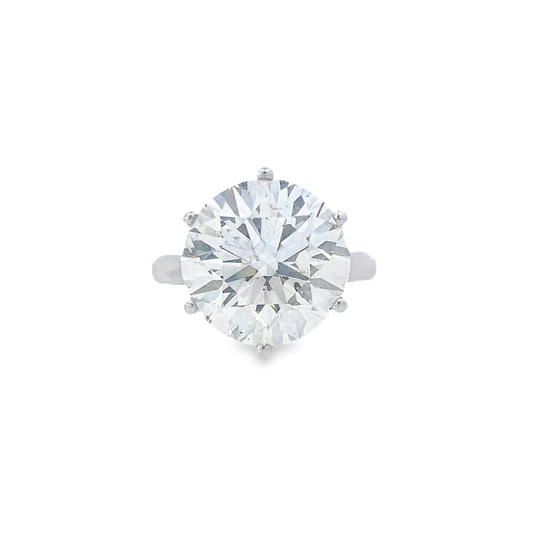 HRD 8.66ct K/SI Round Brilliant Cut Diamond Solitaire Set in Platinum