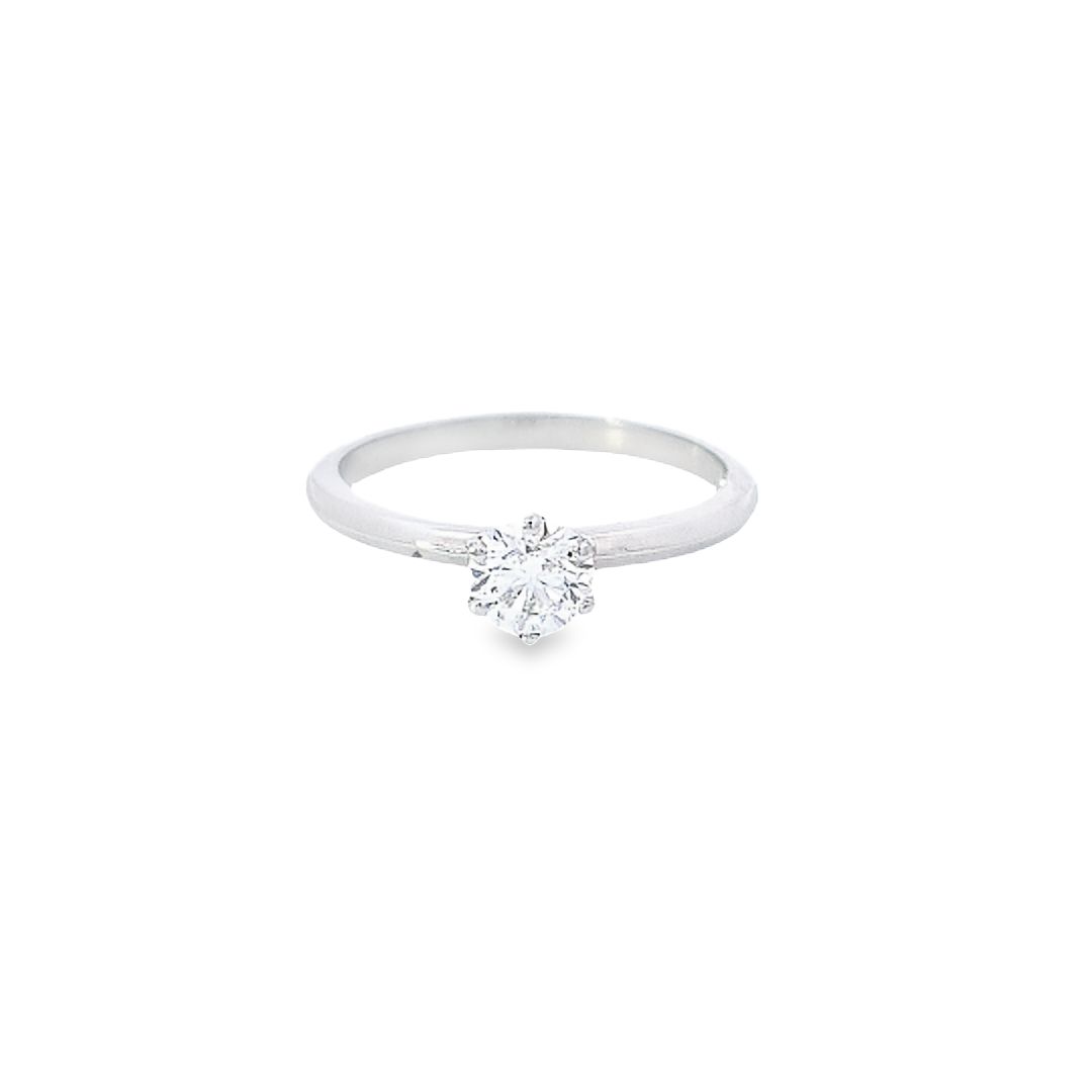 GIA 0.50ct D Colour VS2 Clarity 6 Claw Diamond Solitaire Engagement Ring set in Platinum