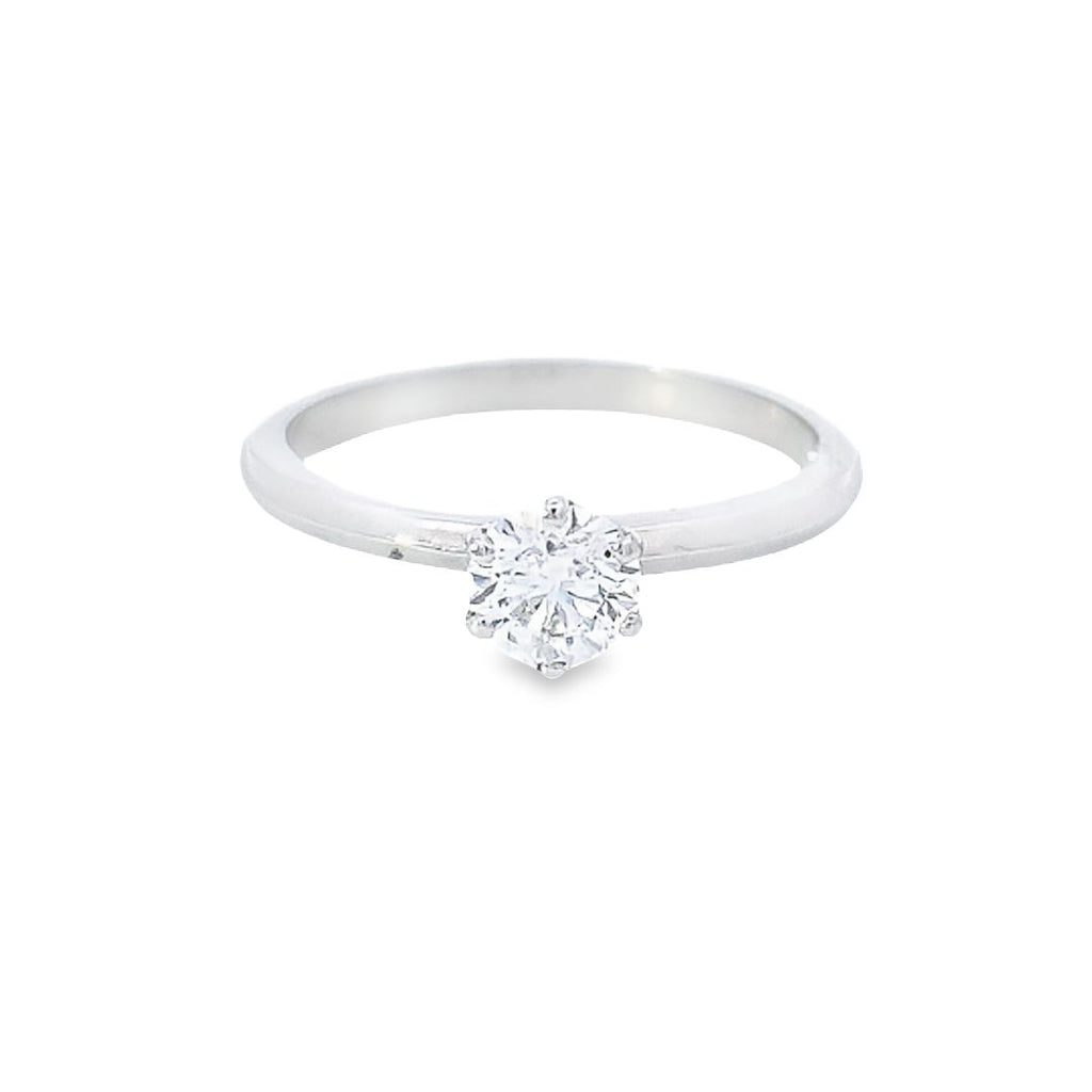 GIA 0.50ct D Colour VS2 Clarity 6 Claw Diamond Solitaire Engagement Ring set in Platinum