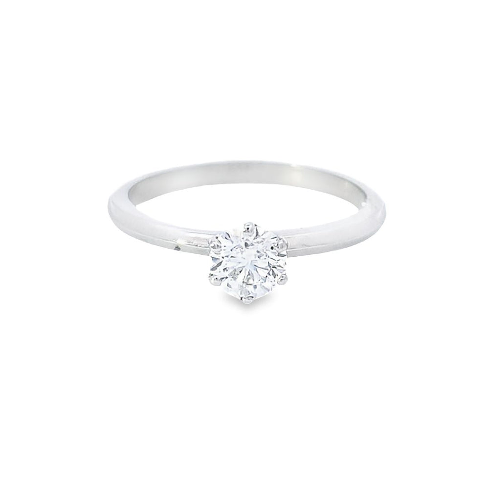 GIA 0.50ct D Colour VS2 Clarity 6 Claw Diamond Solitaire Engagement Ring set in Platinum