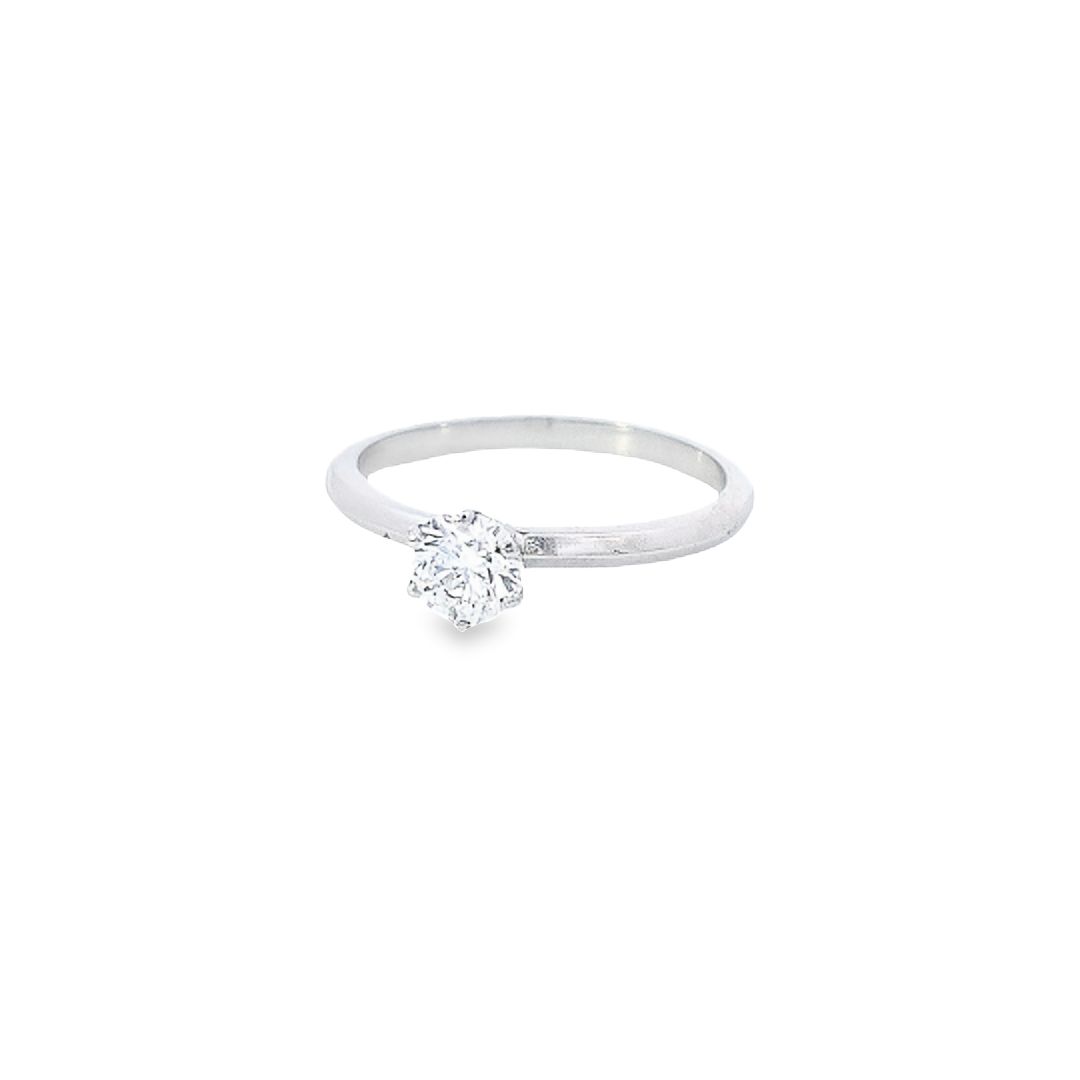 GIA 0.50ct D Colour VS2 Clarity 6 Claw Diamond Solitaire Engagement Ring set in Platinum