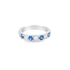 Diamond & Sapphire Grain Set Half Eternity Ring Set in 18ct White Gold