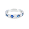 Diamond & Sapphire Grain Set Half Eternity Ring Set in 18ct White Gold