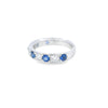 Diamond & Sapphire Grain Set Half Eternity Ring Set in 18ct White Gold