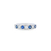 Diamond & Sapphire Grain Set Half Eternity Ring Set in 18ct White Gold