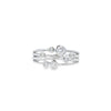 3 Row 18ct White Gold Diamond Bubble Ring