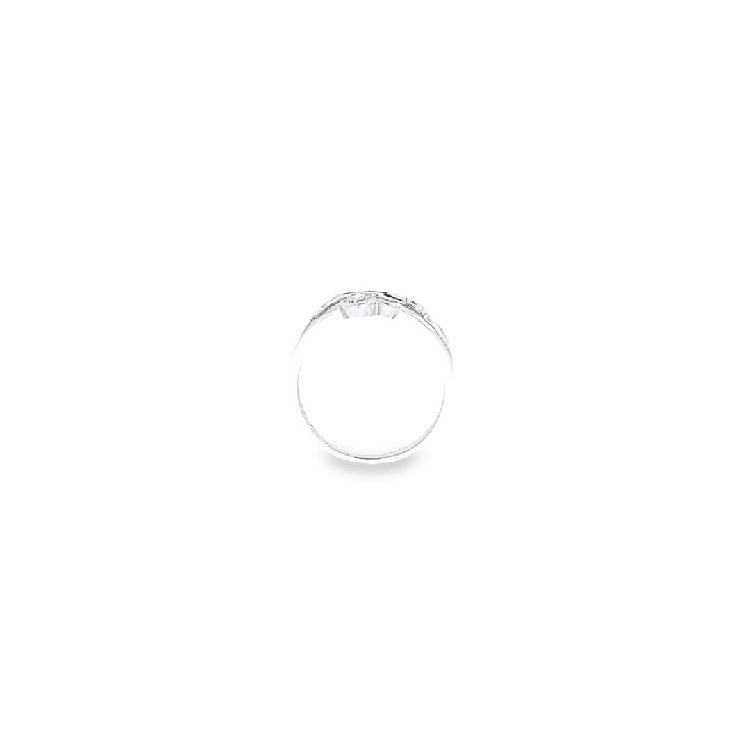 3 Row 18ct White Gold Diamond Bubble Ring