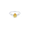 Yellow Sapphire & Diamond Shoulders Ring Set in 18ct White Gold