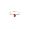 Ruby & Diamond Shoulders Ring Set in 18ct Yellow Gold