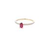 Ruby & Diamond Shoulders Ring Set in 18ct Yellow Gold