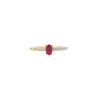 Ruby & Diamond Shoulders Ring Set in 18ct Yellow Gold
