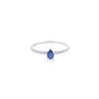 Sapphire & Diamond Shoulders Ring Set in 18ct White Gold