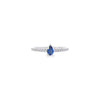 Sapphire & Diamond Shoulders Ring Set in 18ct White Gold