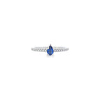 Sapphire & Diamond Shoulders Ring Set in 18ct White Gold