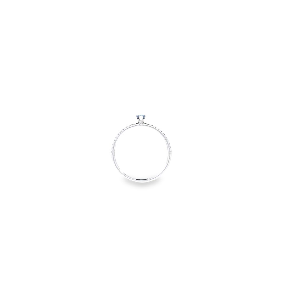 Sapphire & Diamond Shoulders Ring Set in 18ct White Gold