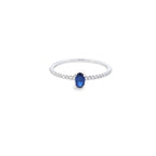 Sapphire & Diamond Shoulders Ring Set in 18ct White Gold