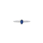 Sapphire & Diamond Shoulders Ring Set in 18ct White Gold