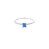 Sapphire & Diamond Shoulders Ring Set in 18ct White Gold