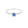 Sapphire & Diamond Shoulders Ring Set in 18ct White Gold