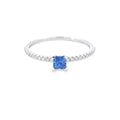 Sapphire & Diamond Shoulders Ring Set in 18ct White Gold - Montpellier Jewellers