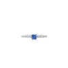 Sapphire & Diamond Shoulders Ring Set in 18ct White Gold
