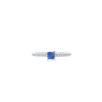 Sapphire & Diamond Shoulders Ring Set in 18ct White Gold