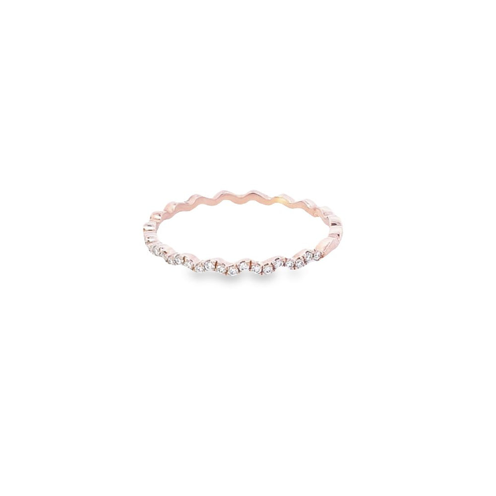 Diamond Micro Set in 18ct Rose Gold Wavy Half Eternity Ring