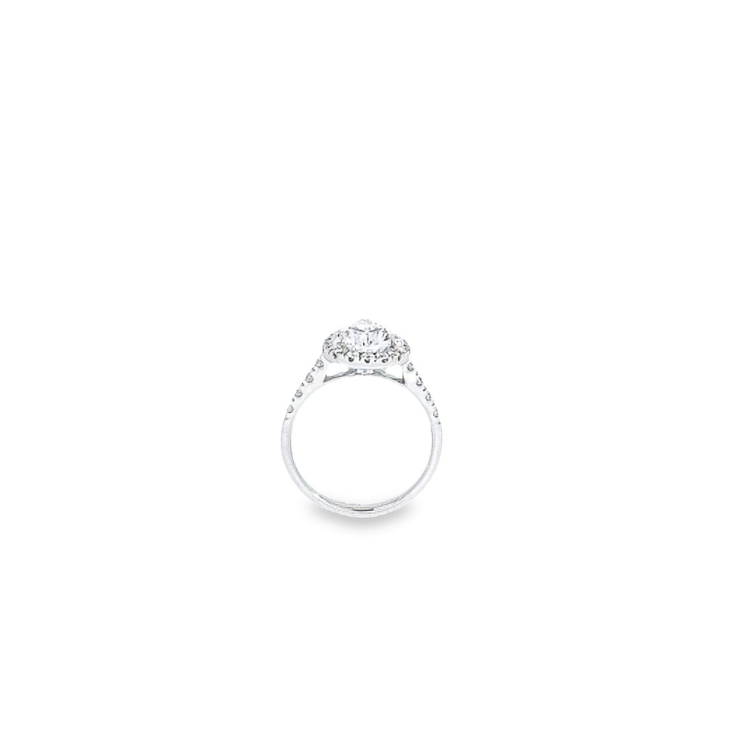 IGI 2.02ct F/SI1 LAB Diamond Halo Ring Set in Platinum