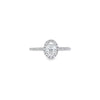 GIA 0.50ct D/SI1 Oval Cut Diamond Halo Ring set in Platinum