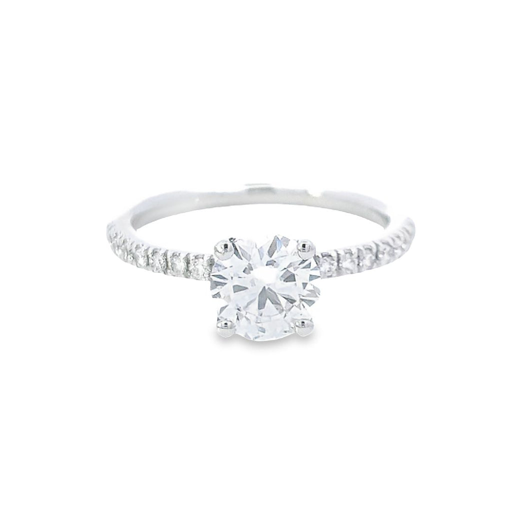 IGI 1.00ct D/VS1 LAB Diamond Ring with Diamond Shoulders Set In Platinum