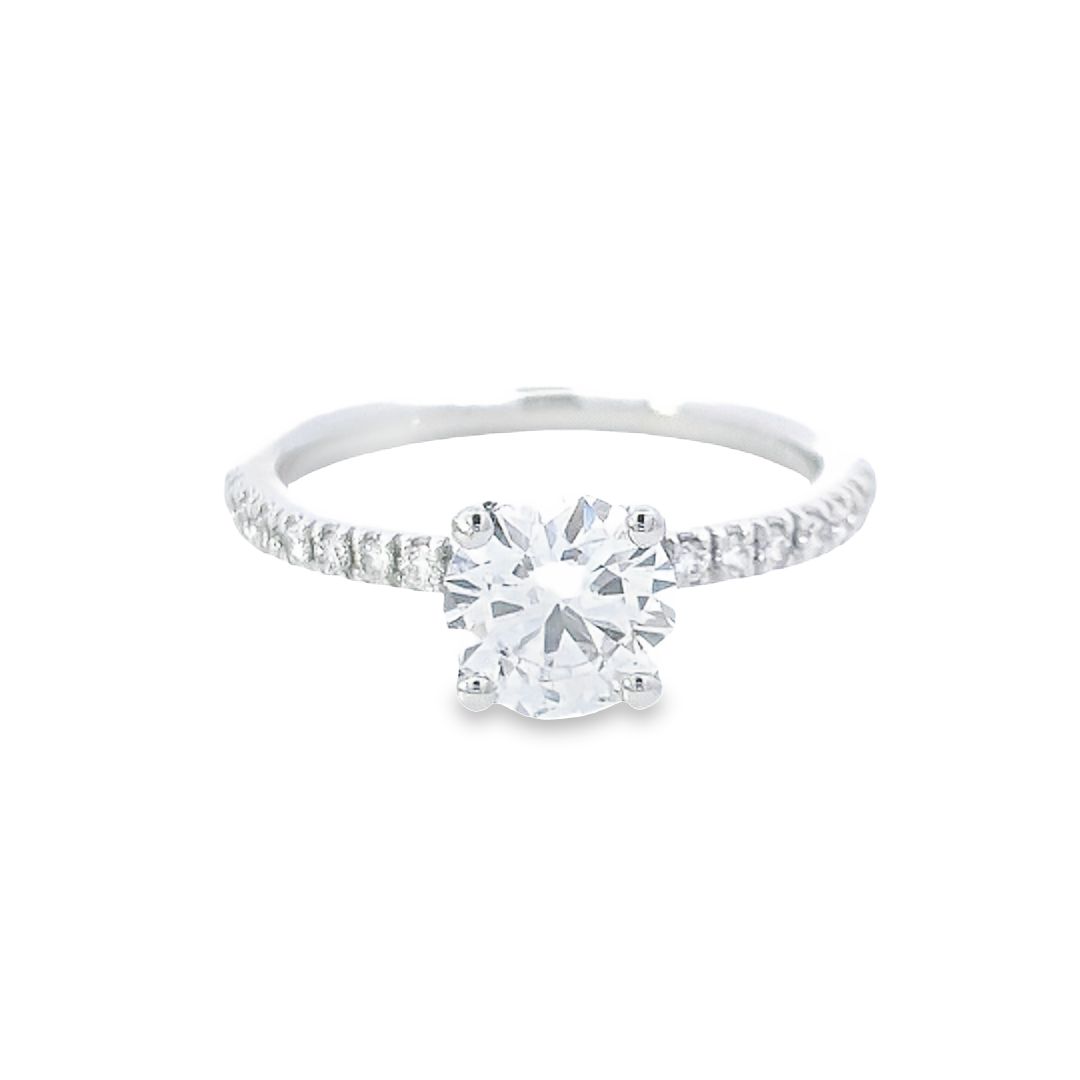 IGI 1.00ct D/VS1 LAB Diamond Ring with Diamond Shoulders Set In Platinum