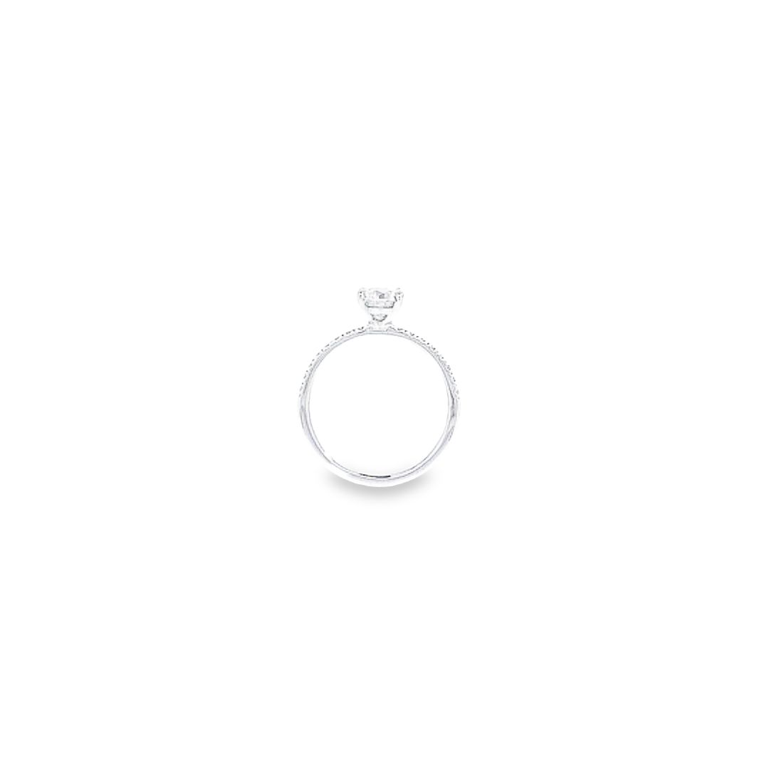 IGI 1.00ct D/VS1 LAB Diamond Ring with Diamond Shoulders Set In Platinum